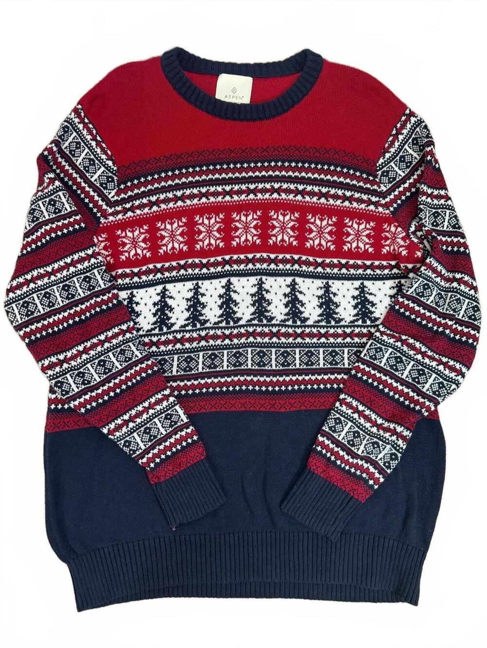 Men’s M Aspen Fair Isle Nordic Crewneck Sweater Holiday Christmas Ski